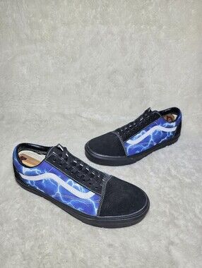Vans Old Skool Lightning Blue Black Skate Shoes NWOT Men 12